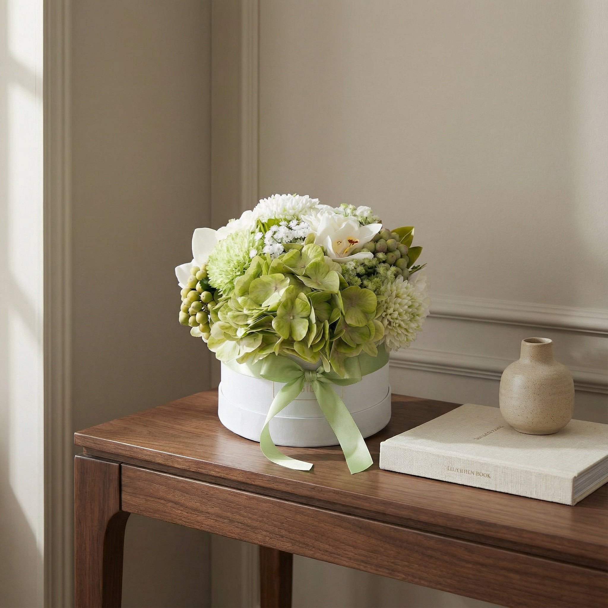 Verde – Evighedsbuket med Dahlia & Hortensia