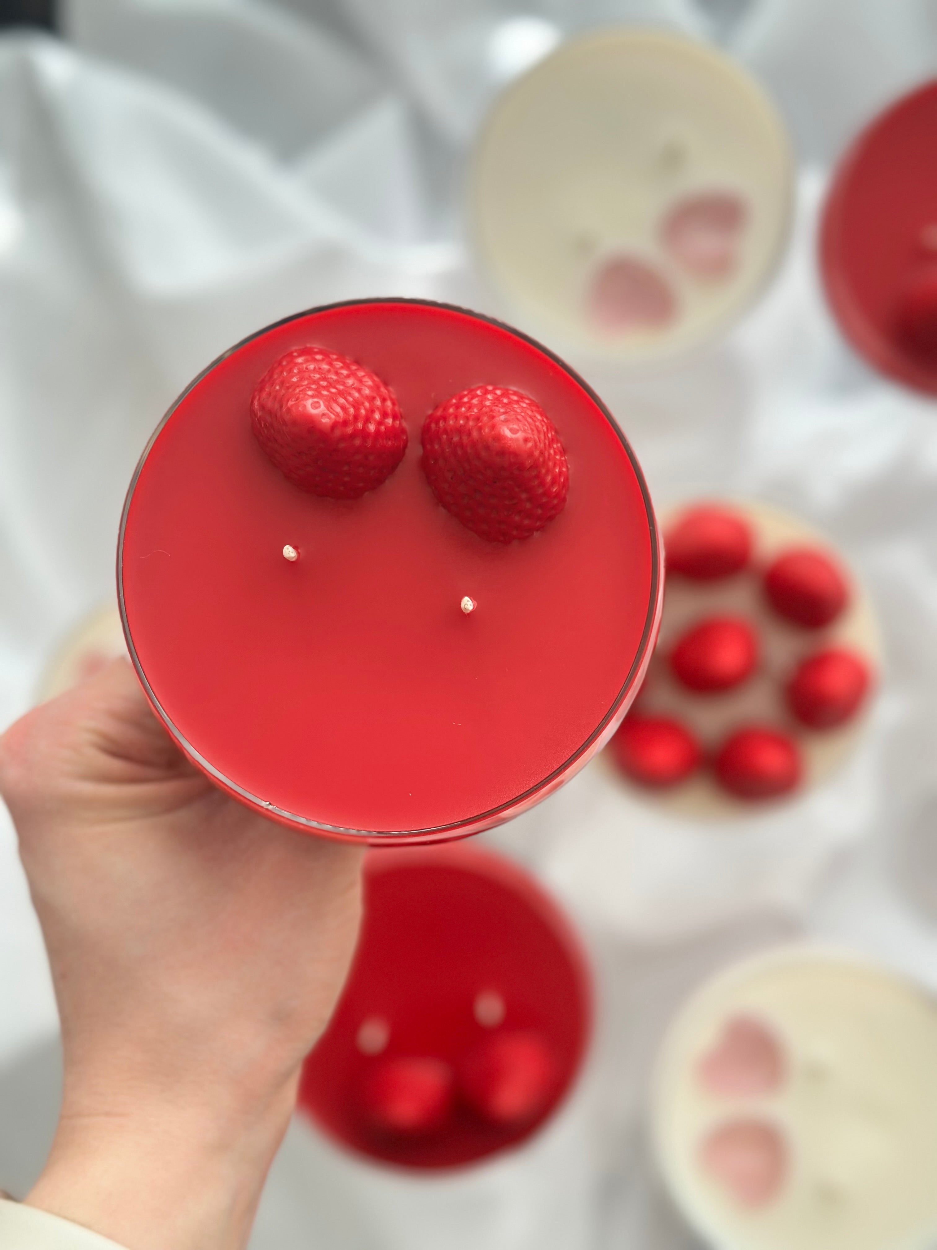 Kærlighed i Rød – Duftlys med jordbærduft