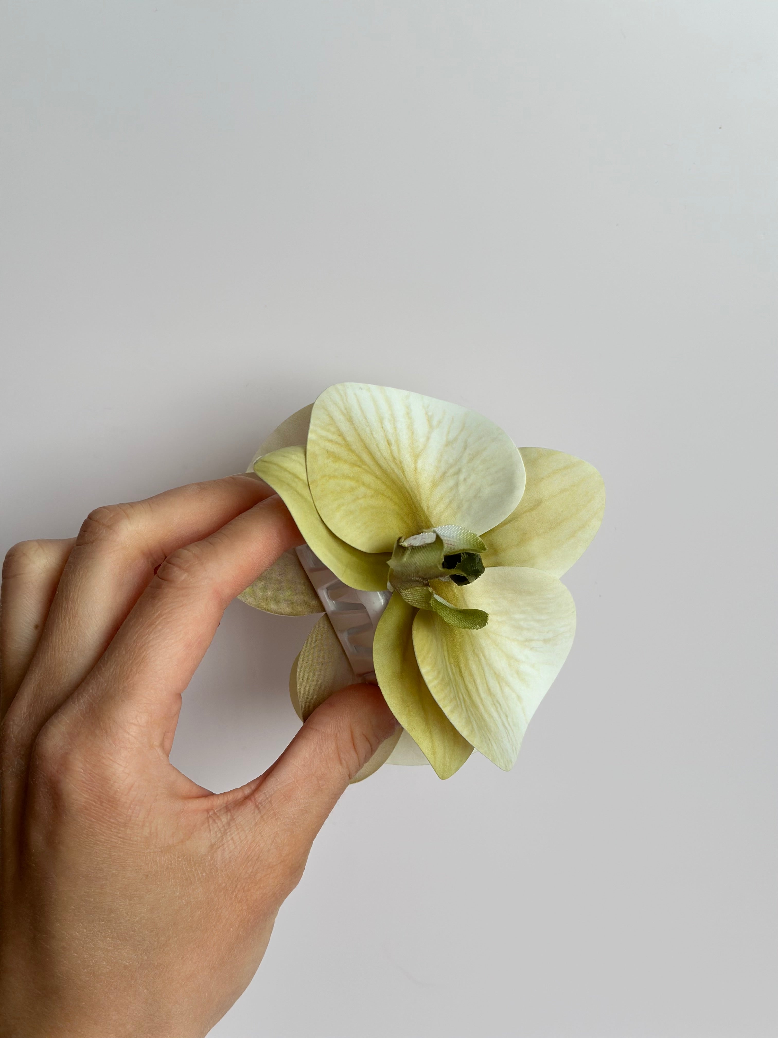 Lys Grøn Orkidé Hårklemme – 5 cm Acetat