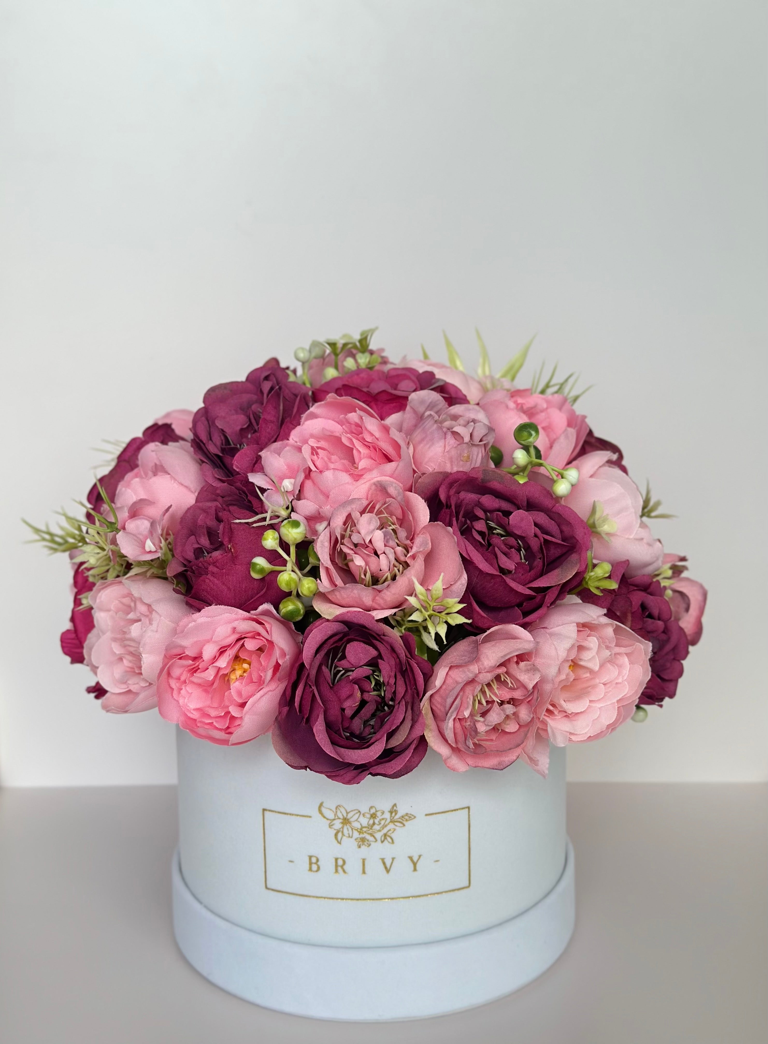 Rosé Elegance – Evighedsbuket i rosa og bordeaux nuancer