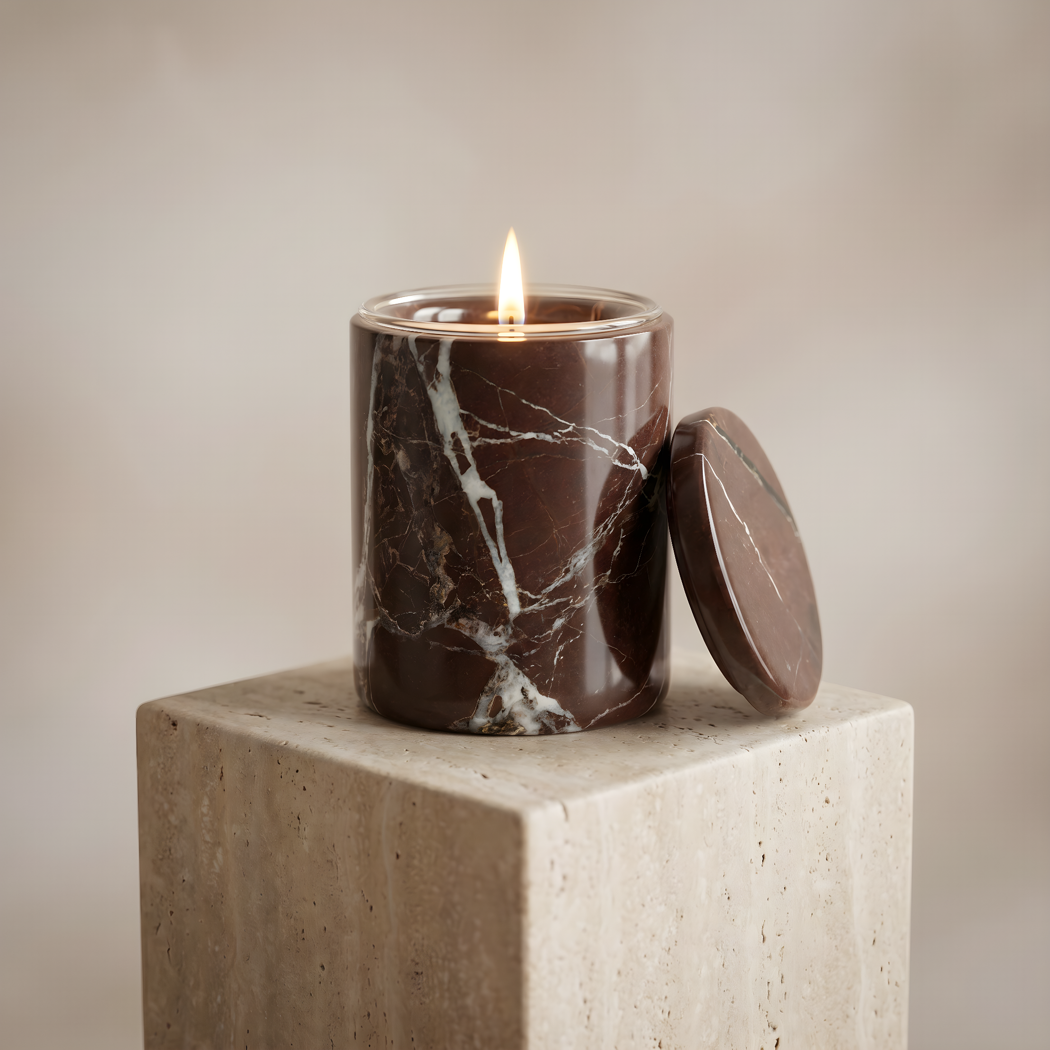 Rosa Levanto Marmor Lysbeholder – Refillbar