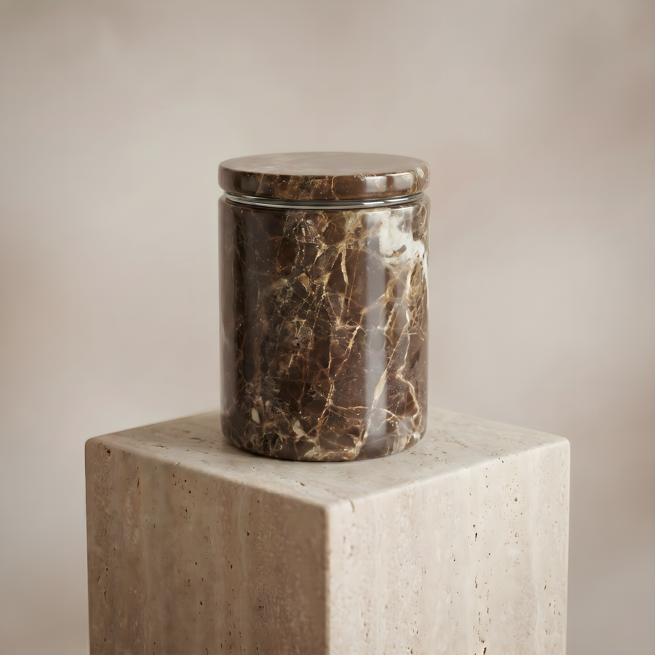 Emperador Brown Marmor Lysbeholder – Refillbar