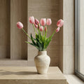 Kunstige tulipaner i vase – Lyserøde tulipaner