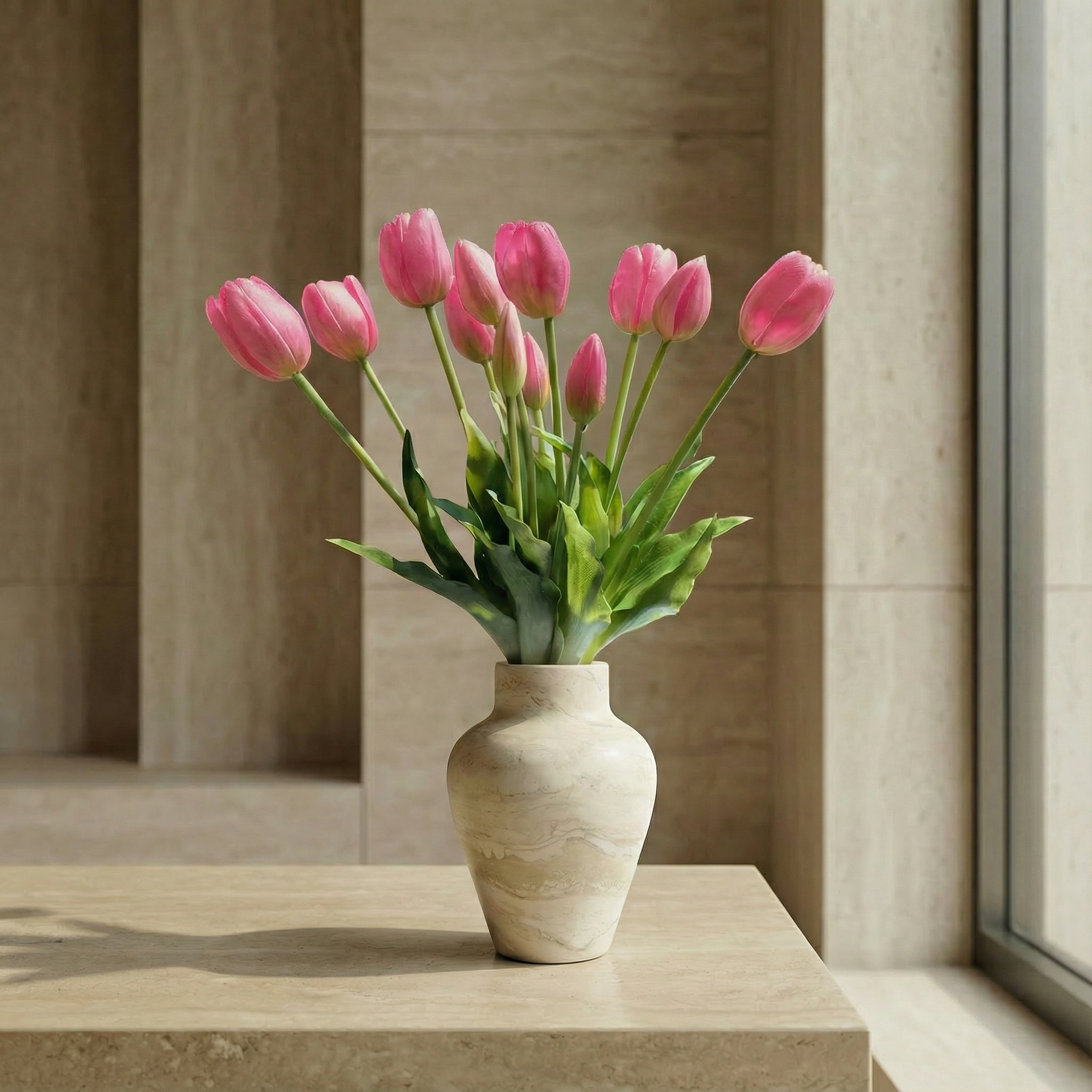 Kunstige tulipaner i vase – Lilla tulipaner