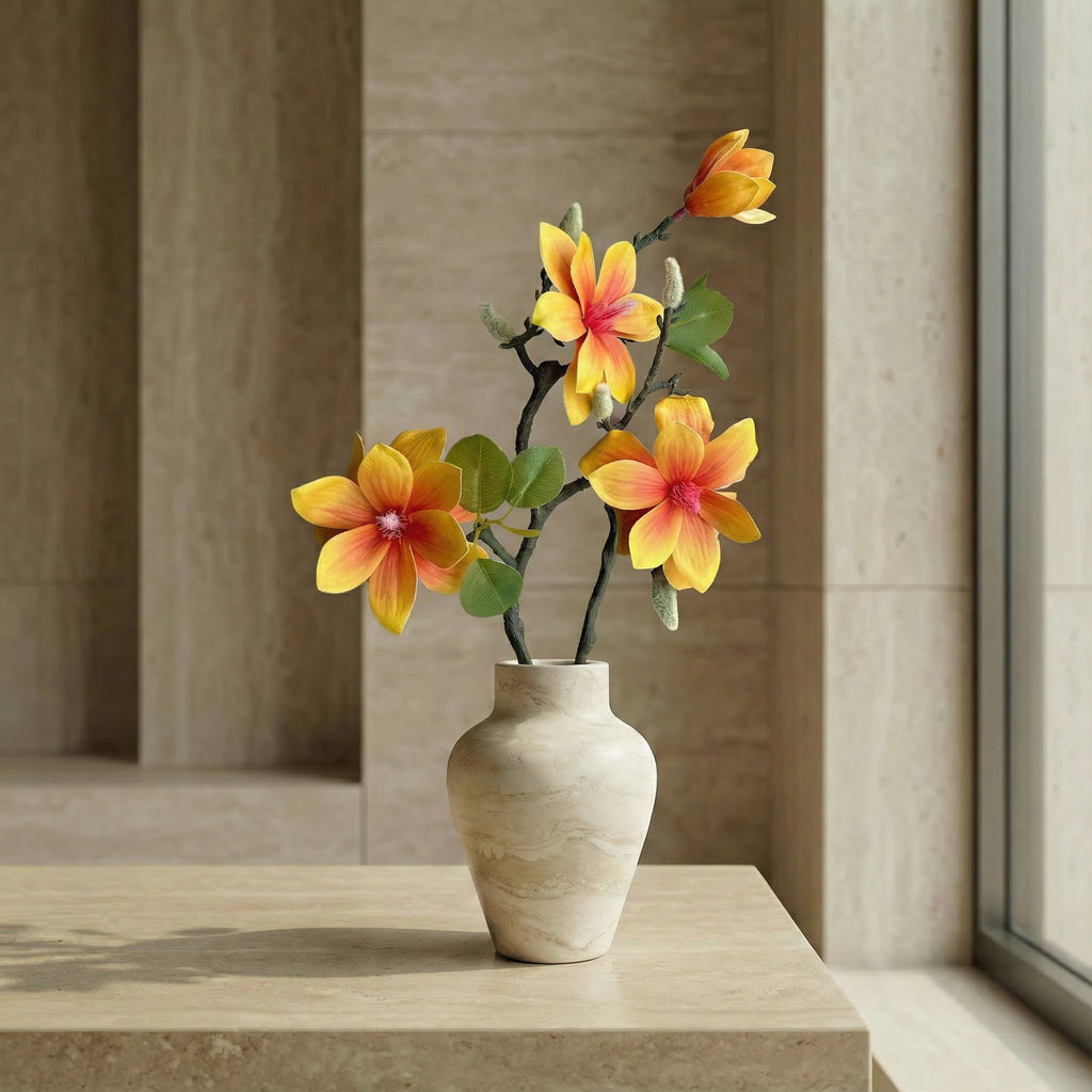 Orange Magnolia Gren – Evighedsblomster i Vase