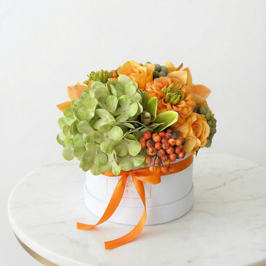 Sole – Evighedsbuket med Roser, Dahlia & Orkidéer