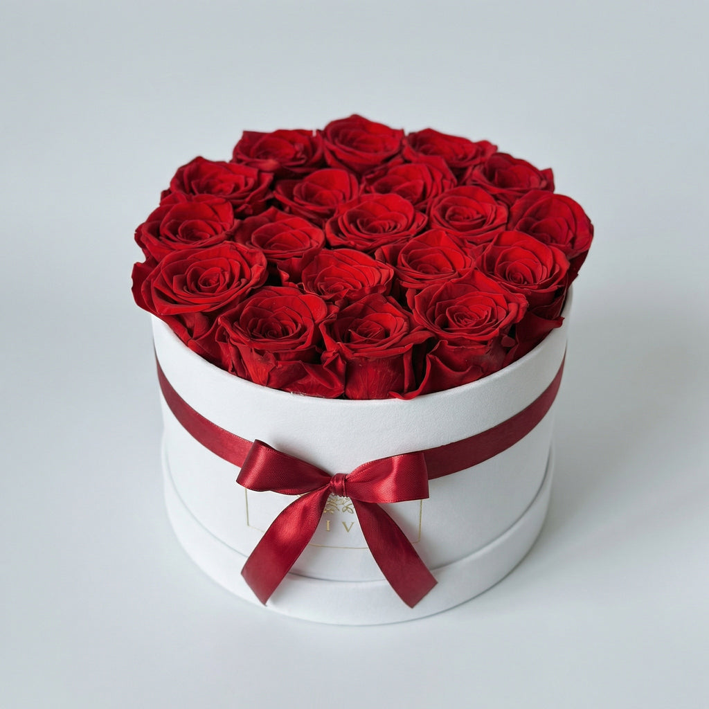 Evighedsroser i æske – Røde roser