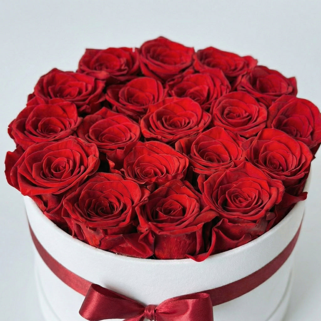 Evighedsroser i æske – Røde roser