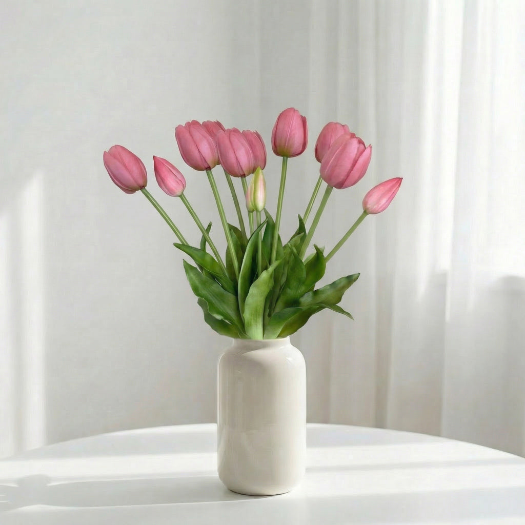 Kunstige tulipaner i vase – Lilla tulipaner