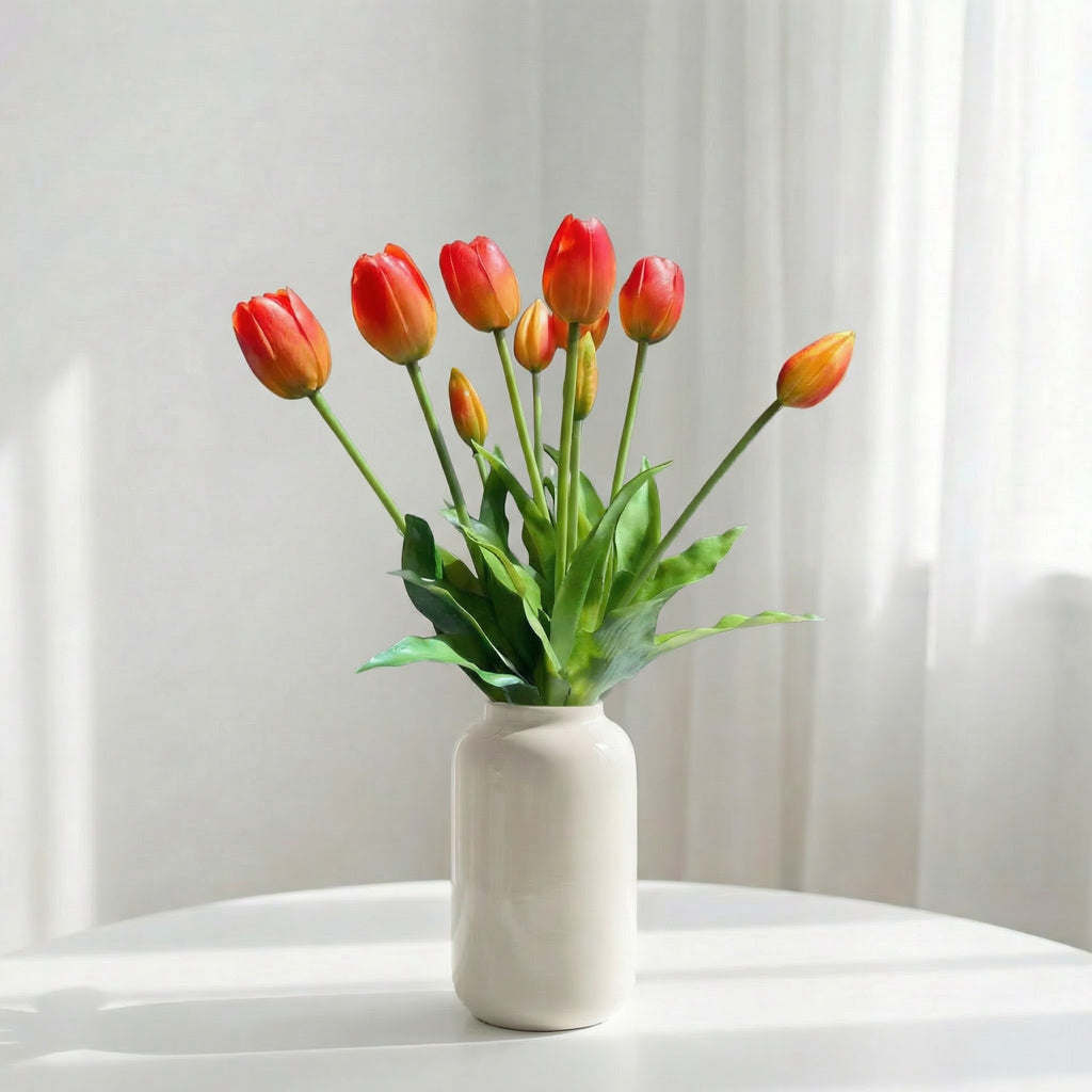 Kunstige tulipaner i vase – Orange tulipaner