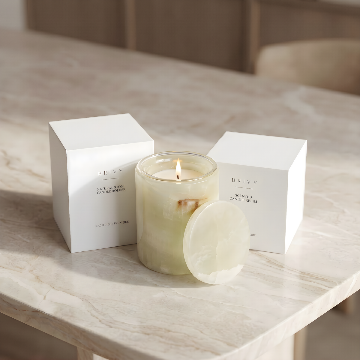 Bianco Onyx – Genopfyldeligt Duftlys