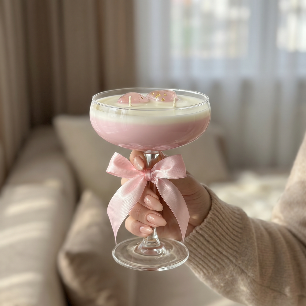Kærlighed i Rosa – Duftlys med jordbærduft