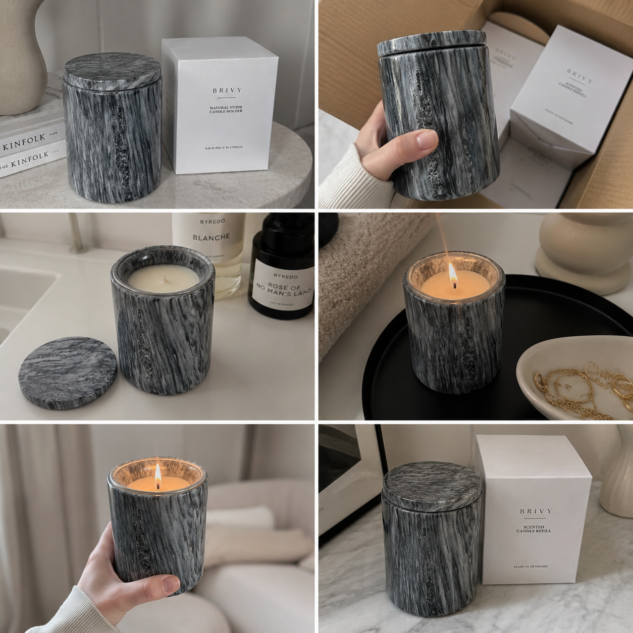 Bardiglio Grey – Genopfyldeligt Duftlys
